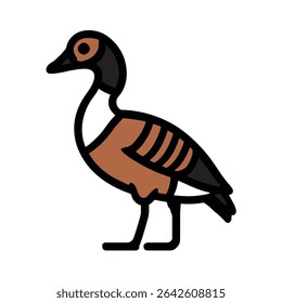 Pato isolado fica posado desenho animado ilustração aves da vida selvagem