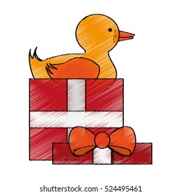 Isolated duck toy design