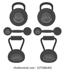 Isolated dumbell gym weights vector design