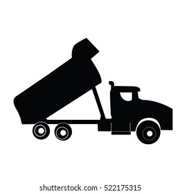 Isolated dump truck icon on a white background, Vector illustration