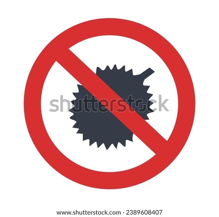 Isolated Durian Prohibition Sign Vector
