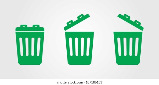 Isolated dust bin icon on Gray background vector.
