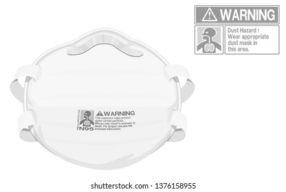 Isolated Dust mask on transparent background