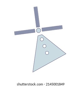 Icono de molino holandés aislado Vector
