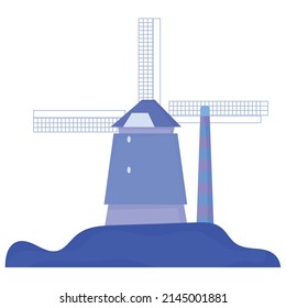 Isolated dutch mill icon image Vector