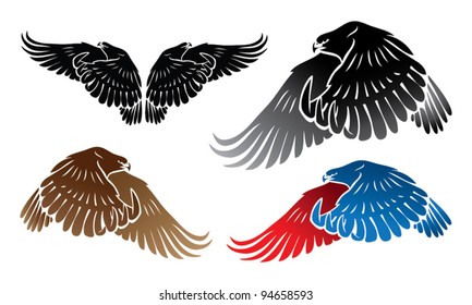 isolated eagle in flight - vector illustration