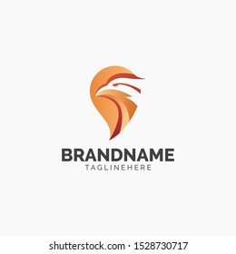 Isolated eagle head emblem. Vector logo template. eps 10