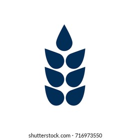 Isolated Ear Of Wheat Icon Symbol On Clean Background. Vector Grain Element In Trendy Style.