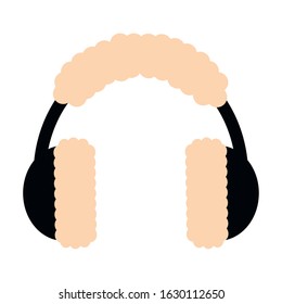 Isolated earmuffs image. Winter clothes icon - Vector