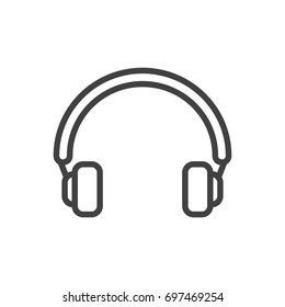 Isolated Earphones Outline Symbol On Clean Background. Vector Headphones  Element In Trendy Style.