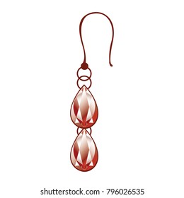 Isolated earring icon on a white background, vector illustrtation