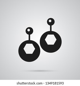 Isolated earring icon symbol on clean background. Vector eardrop element in trendy style.