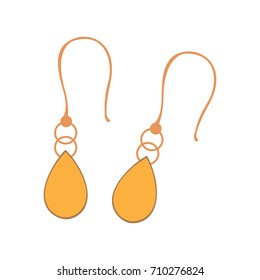 Isolated earrings on a white background, Vector illustration