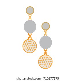 Isolated earrings on a white background, Vector illustration