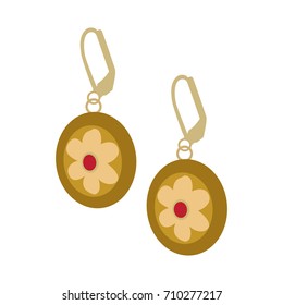 Isolated earrings on a white background, Vector illustration