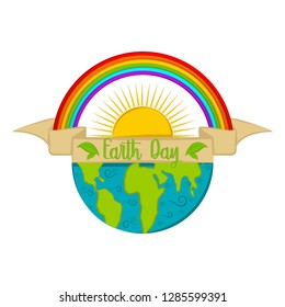 Isolated earth day label. Vector illustration design