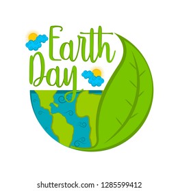 Isolated earth day label. Vector illustration design