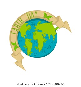 Isolated earth day label. Vector illustration design