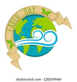Isolated earth day label. Vector illustration design