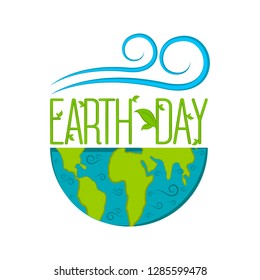 Isolated earth day label. Vector illustration design
