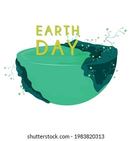 Isolated earth day picture green ecology environment icon- Vector