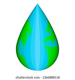 Isolated Earth with a drop of water shape. Earth day. Vector illustration design