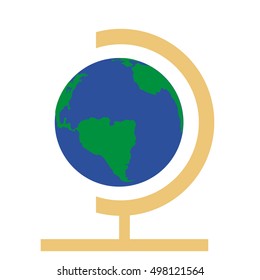 Isolated earth globe, School supply vector illustration