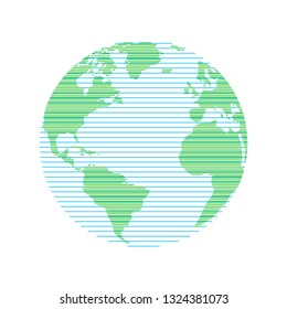 Isolated earth planet. Lined. Vector illustration design