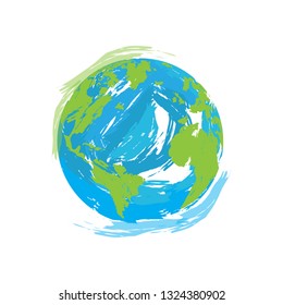 Isolated earth planet sketch with reflection. Vector illustration design