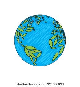 Isolated earth planet sketch. Vector illustration design