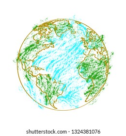 Isolated earth planet sketch. Vector illustration design