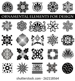 Isolated east ornament set. Vector symbols