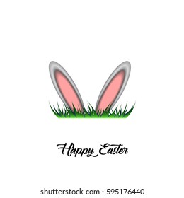 Isolated easter bunny ears on a white background, Vector illustration