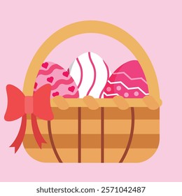 isolated easter egg basket icons for poster, post, banner, etc. design needs
