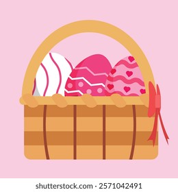 isolated easter egg basket icons for poster, post, banner, etc. design needs
