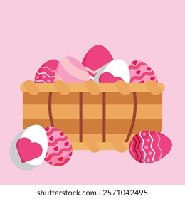 isolated easter egg basket icons for poster, post, banner, etc. design needs
