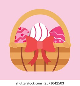 isolated easter egg basket icons for poster, post, banner, etc. design needs
