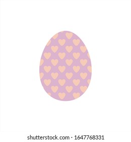 Isolated easter egg with hearts. Vector illustration on the white background.