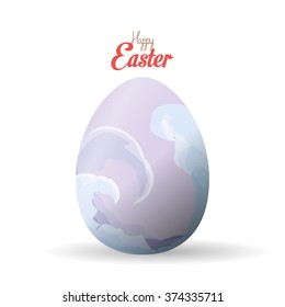 Isolated easter egg with a texture on a white background