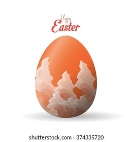 Isolated easter egg with a texture on a white background