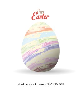 Isolated easter egg with a texture on a white background