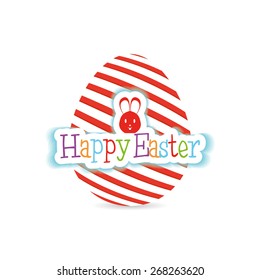 Isolated easter egg with texture and text. Vector illustration