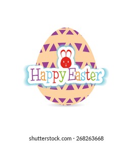 Isolated easter egg with texture and text. Vector illustration