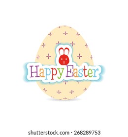 Isolated easter egg with texture and text. Vector illustration