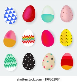 Isolated Easter eggs, Happy Easter day vector 