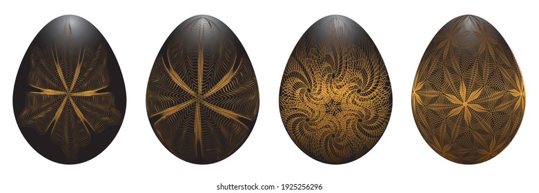 Isolated easter eggs on a white background set, Vector illustration