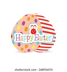 Isolated easter eggs with texture and text. Vector illustration