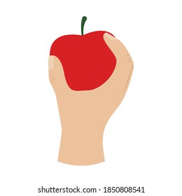 Isolated eat apple activity home with hands icon- Vector