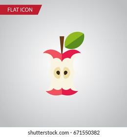 Isolated Eaten Flat Icon. Bitten Vector Element Can Be Used For Bitten, Eaten, Apple Design Concept.