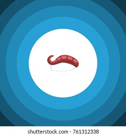 Isolated Eating Flat Icon. Sashimi Vector Element Can Be Used For Sashimi, Eating, Salmon Design Concept.